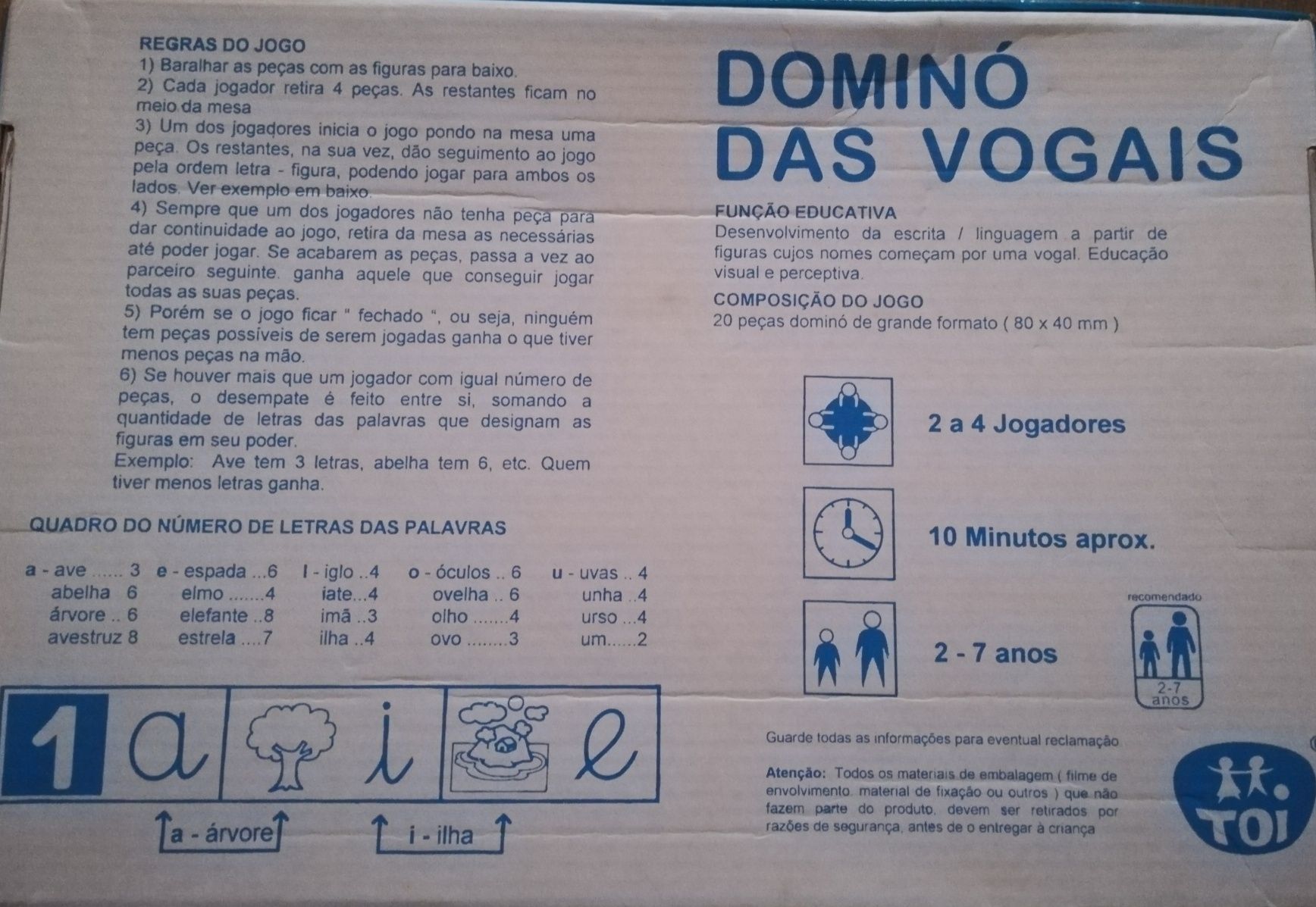 Jogo interessante "Dominó das Vogais" NOVO.