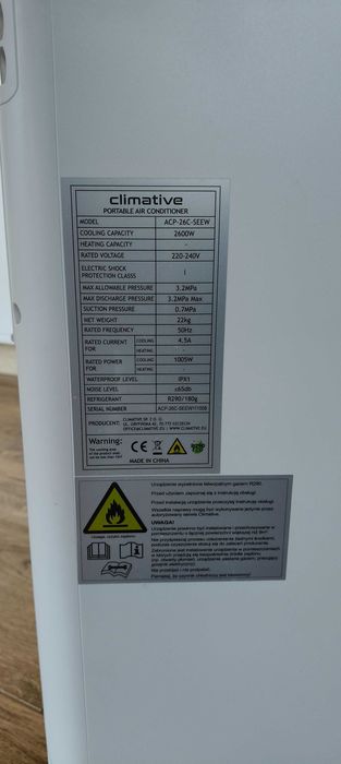 Sprzedam: Kompaktowy Klimatyzator Przenośny Climative Mini AC26S