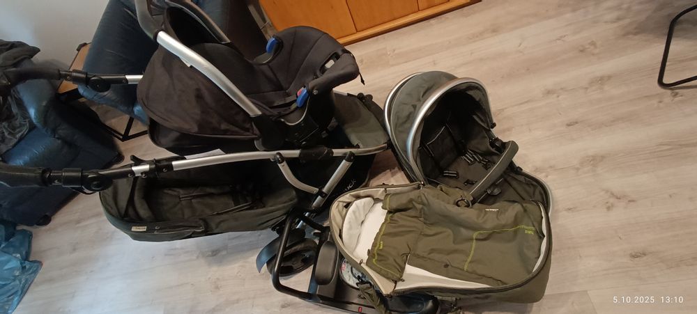 Wózek Hauck Duett 2 + fotelik+baza ISOFIX+ przenośne nosidełko,