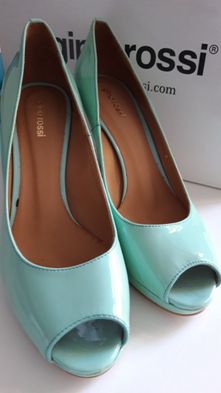 Buty czółenka peep toe szpilki GINO ROSSI NOWE r.38 miętowe skórzane