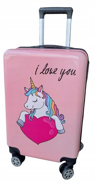 Walizka Jednorożec Unicorn Konik Serce Kółka Dla Dzieci Podrózna Szyfr