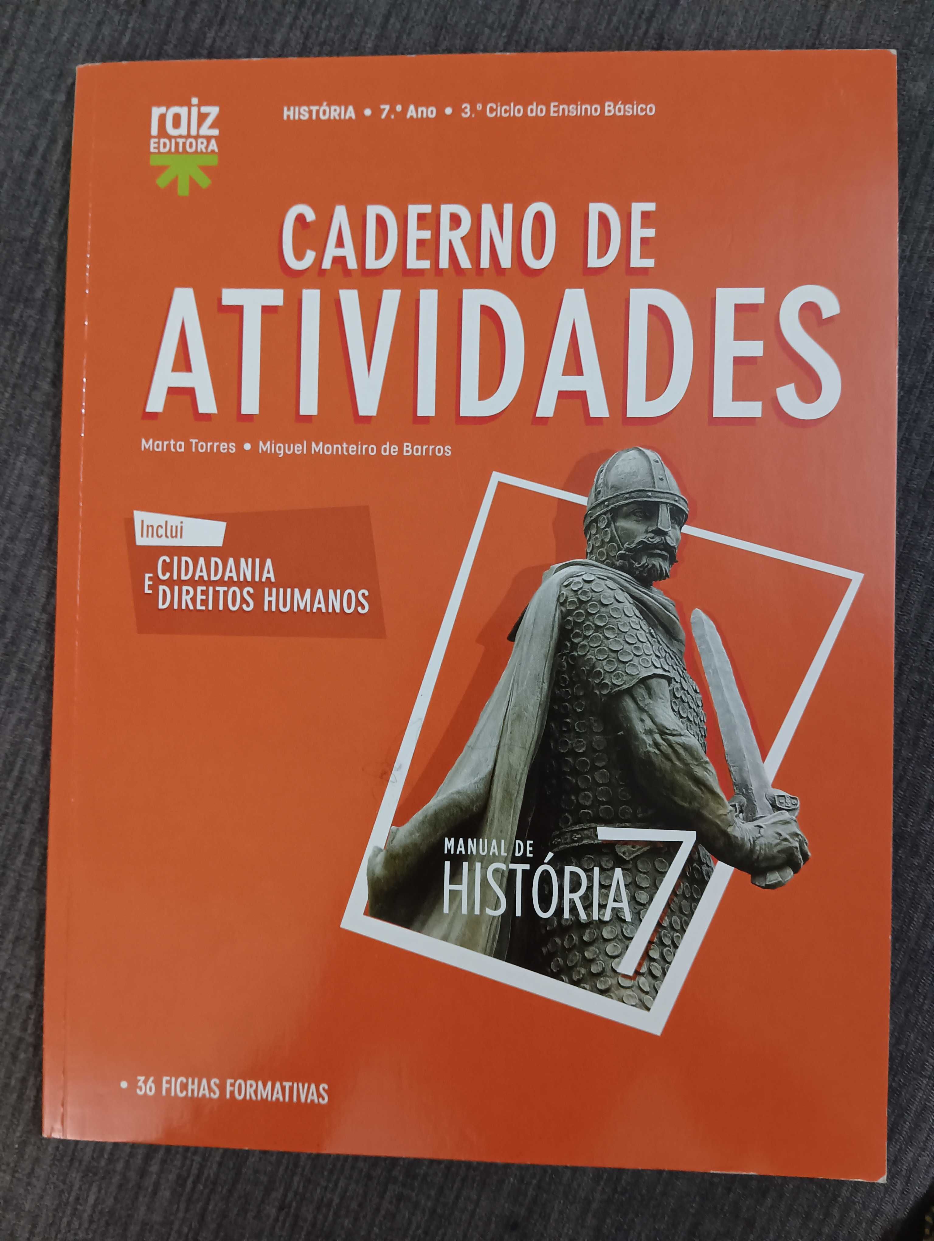 Cadernos atividades Novos 7 ano . Mat, Port, CN , Geog, Hist .