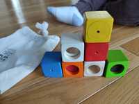 Plan toys klocki sensoryczne drewniane + woreczek