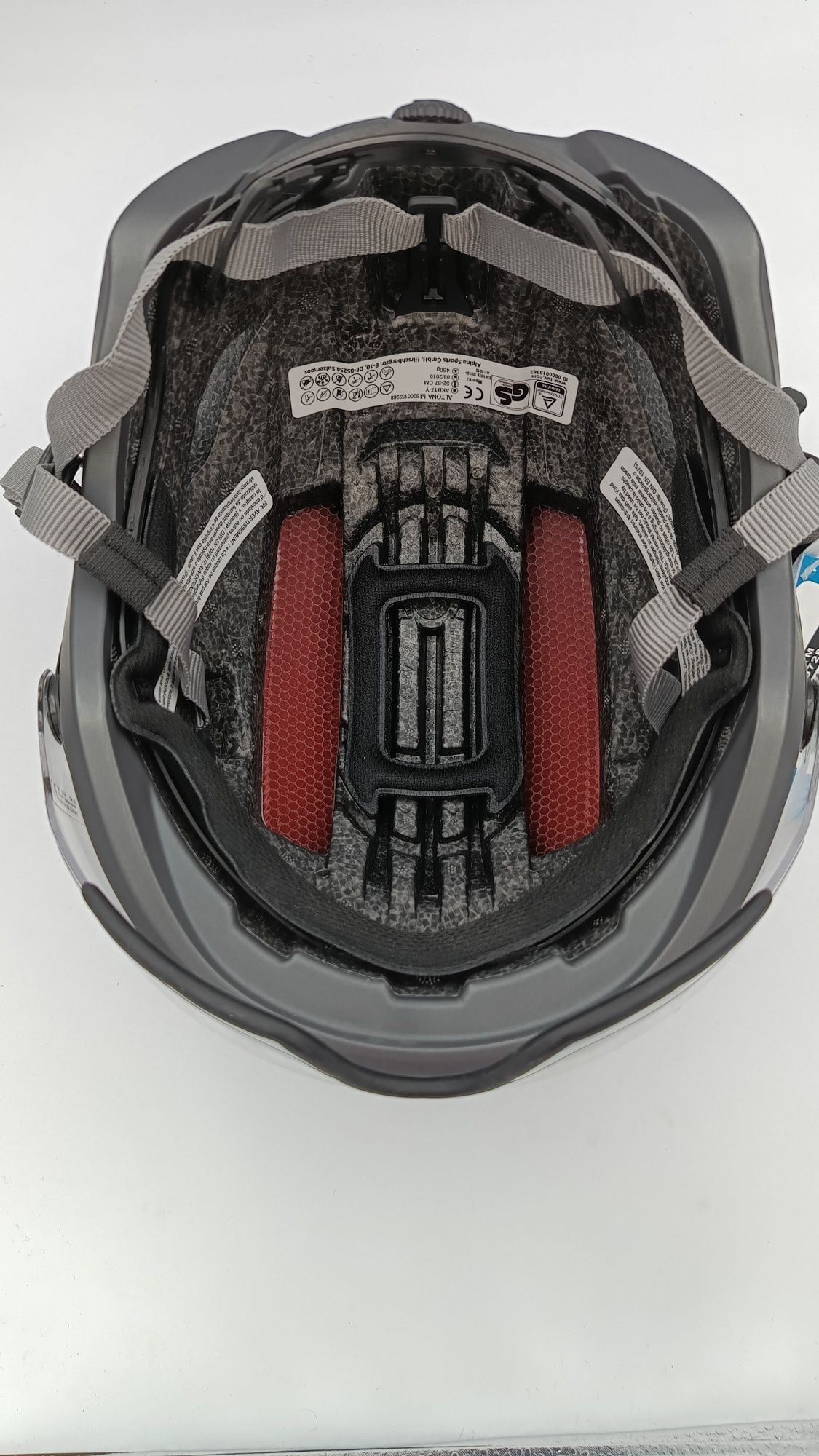 Kask Alpina Altona M 52-57 cm led fioletowo szary z goglami