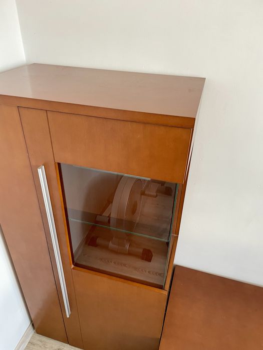 Komoda i barek, brązowy komplet szaf