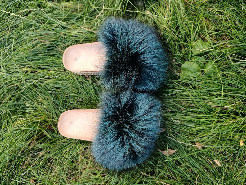 klapki z futerkiem naturalnym