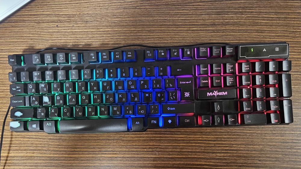 Клавіатура ігрова DEFENDER Mayhem GK-360DL RGB райдужне підсвічування