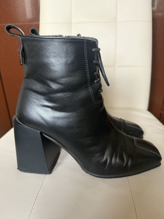 Ботинки кожаные  на флисе женские