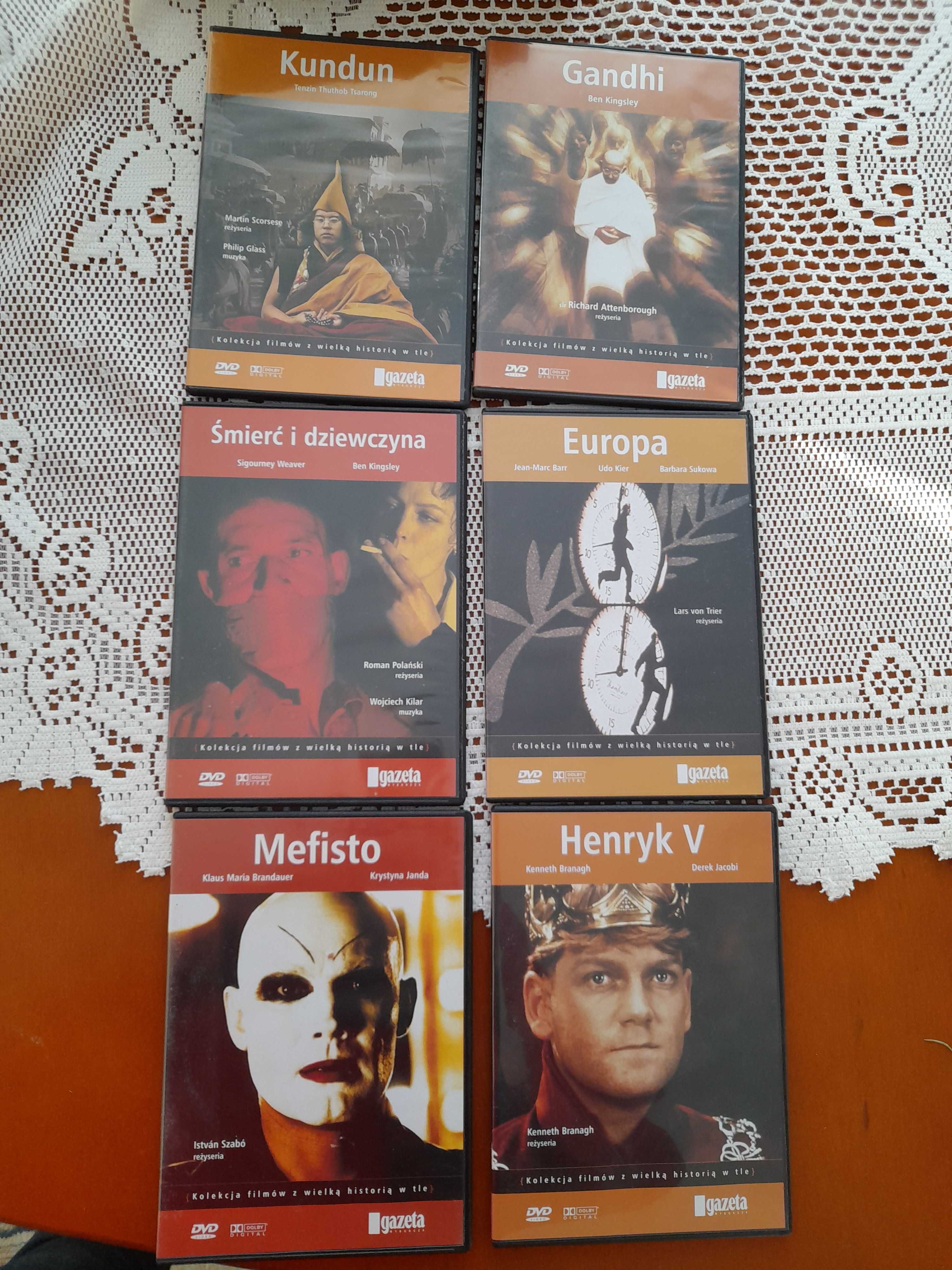 6 szt płyt DVD z kolekcji Gazety Wyborczej z wielką historią w tle