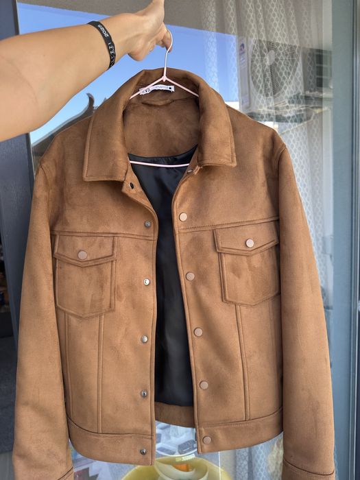 Замшевая коричневая куртка Zara
