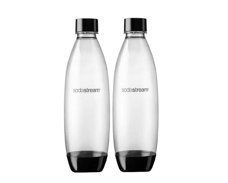 2 butelki Sodastream FUSE w kolorze czarnym, pojemność 1l, do zmywarki