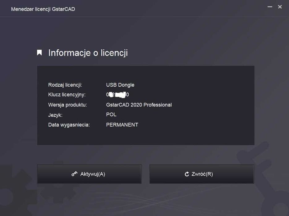 GstarCAD 2020 Professional - klucz USB - wieczysta licencja
