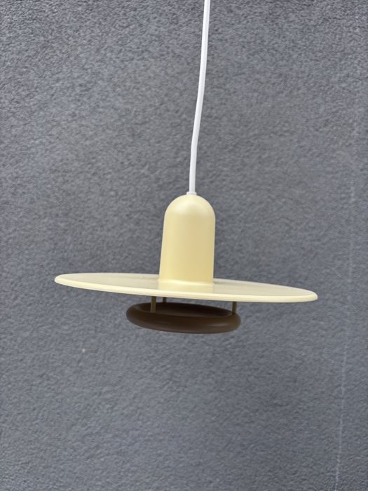Lampa spodek - Żółta space age retro prl
