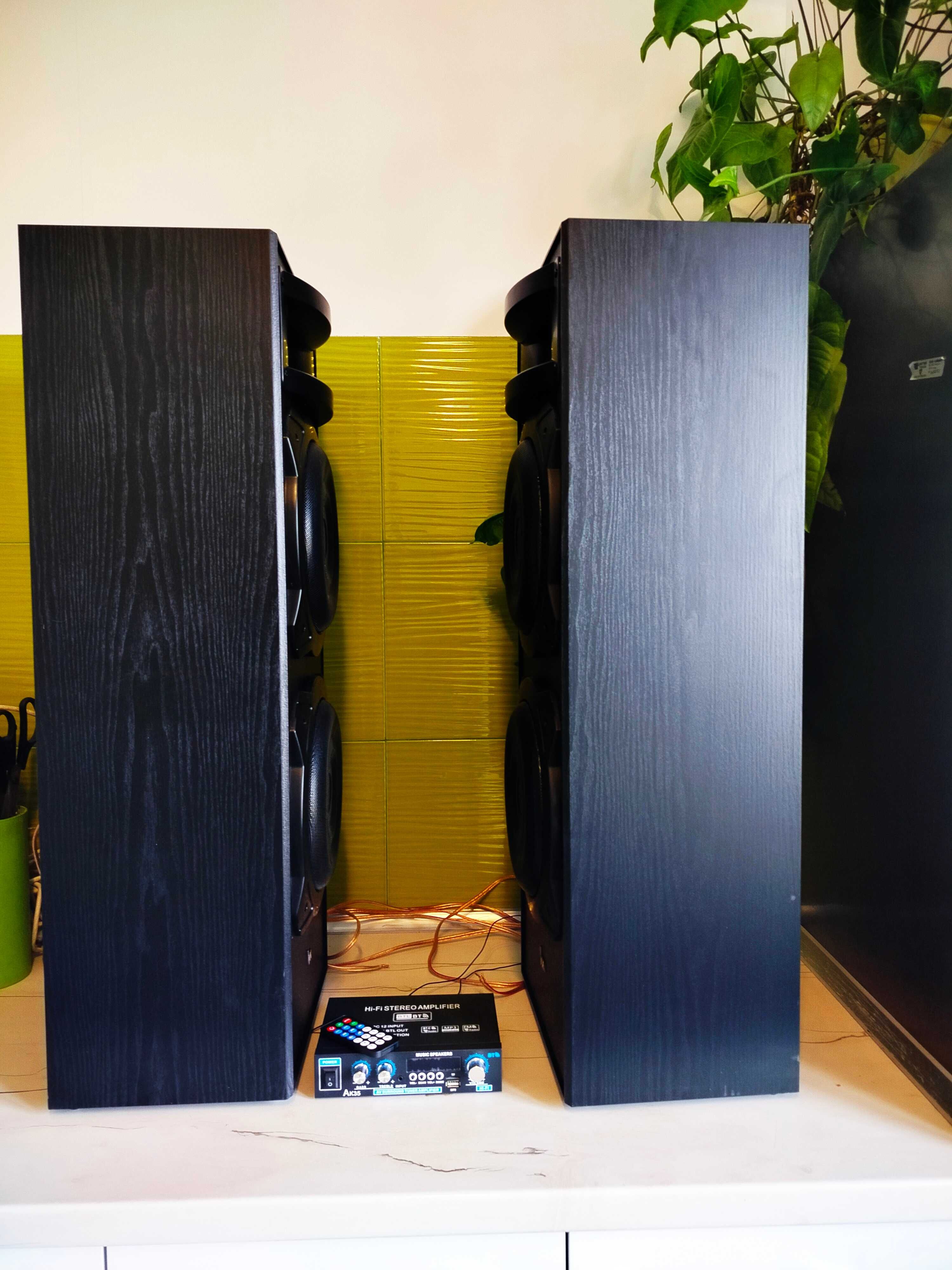Duże kolumny VK 212E plus wzmacniacz z radiem i bluetooth-pilot