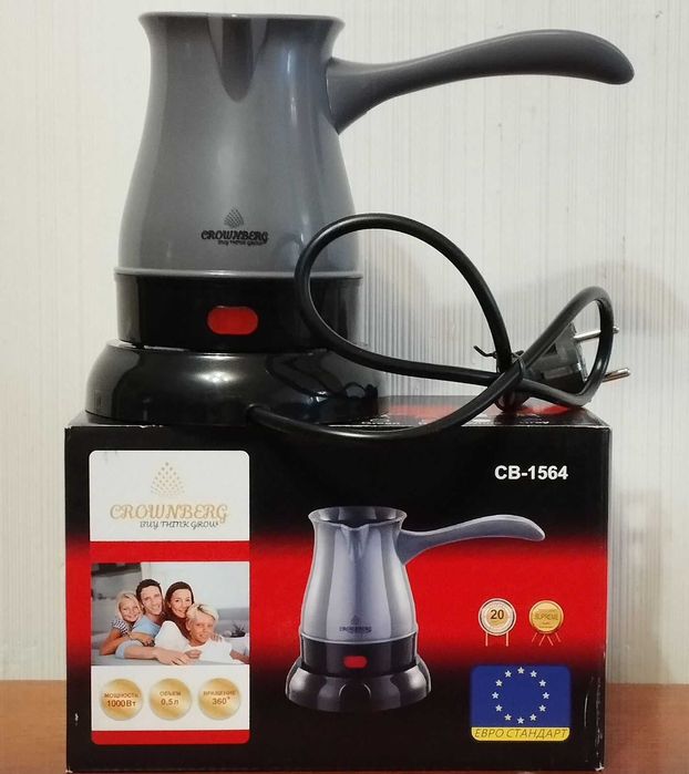 Електротурка, турка Crownberg CB-1564.
Потужність 1000w. 0,5л.