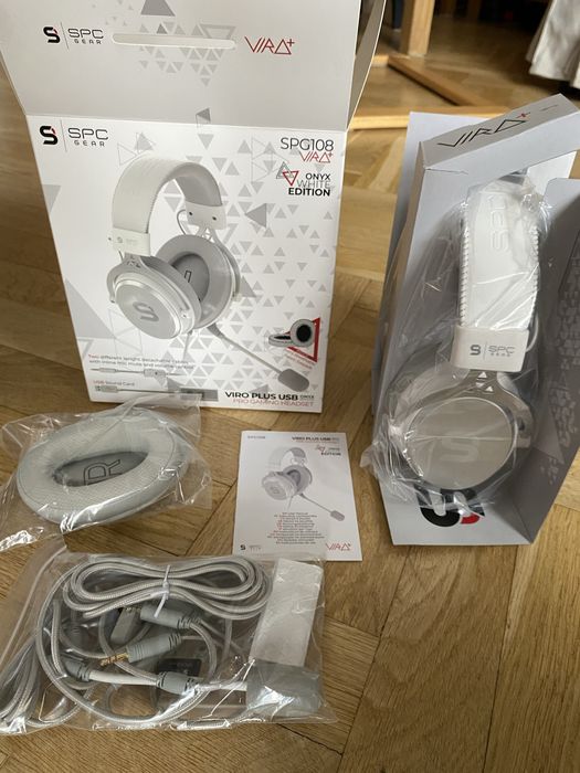 Słuchawki + Klawiatura Gamingowa SPC GEAR BIAŁE