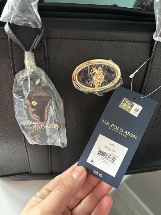 Жіноча чорна сумка. U.S. POLO ASSN.