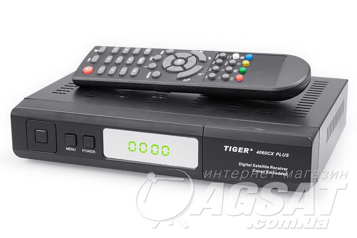 Спутниковый ресивер Tiger 4060cx plus c при стенной подставкой.