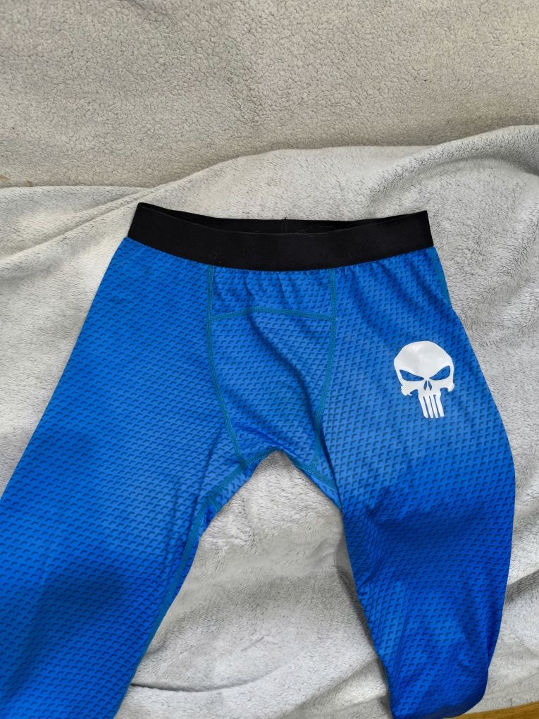 Męskie legginsy, spodnie punisher do biegania, nowe