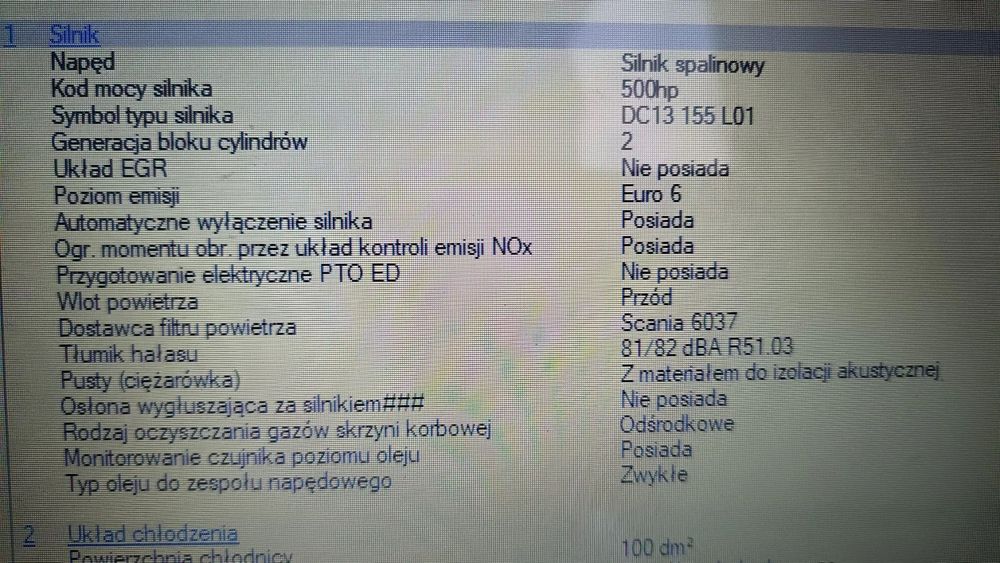 SILNIK DC 13 155 SCANIA R S NOWY MODEL 500 KONNY