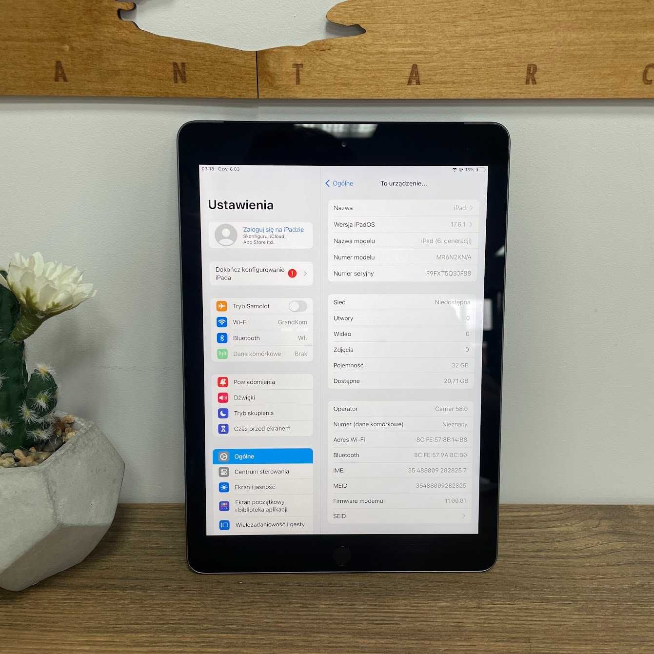 Apple iPad 6 gen 2018 A1954 Space Gray (WiFi + Cellurar) Klasa A