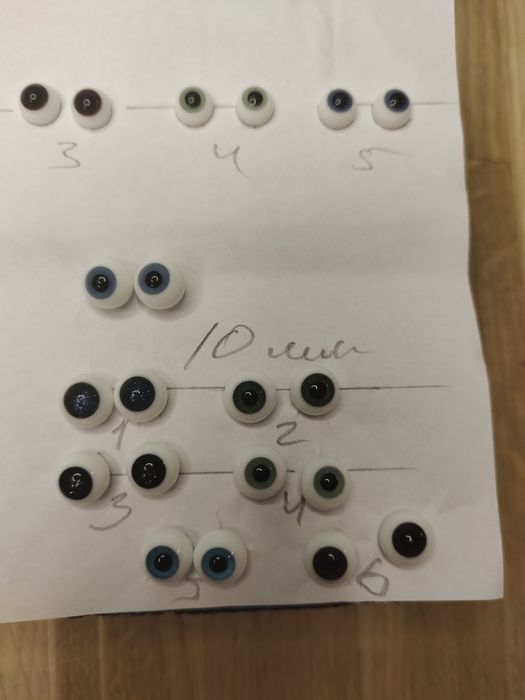 Очі скляні для ляльок. 8 мм, 10 мм. 12 мм Глаза стеклянные