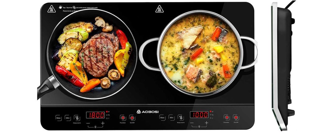 Płyta Indukcyjna dwupalnikowa Aobosi 2 Pola 3500W Slim Dotyk Timer 4H