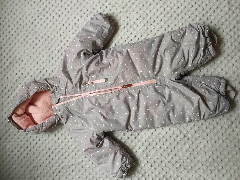 Kombinezon dziewczęcy zimowy Topomini 74 szary kropki