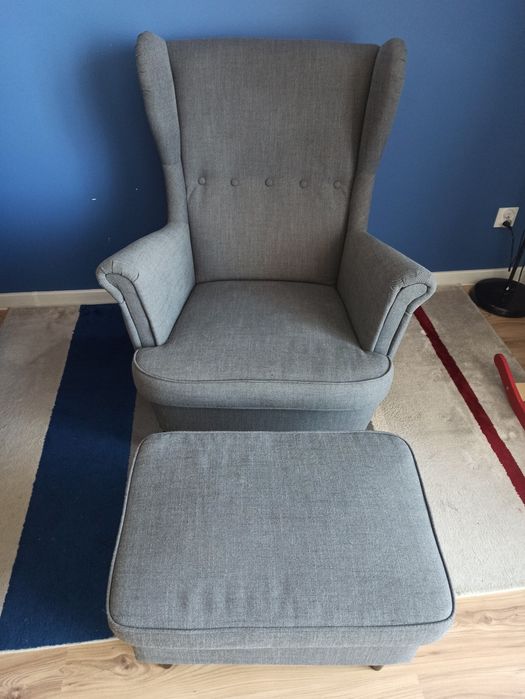 Fotel IKEA STRANDMON uszak + podnóżek