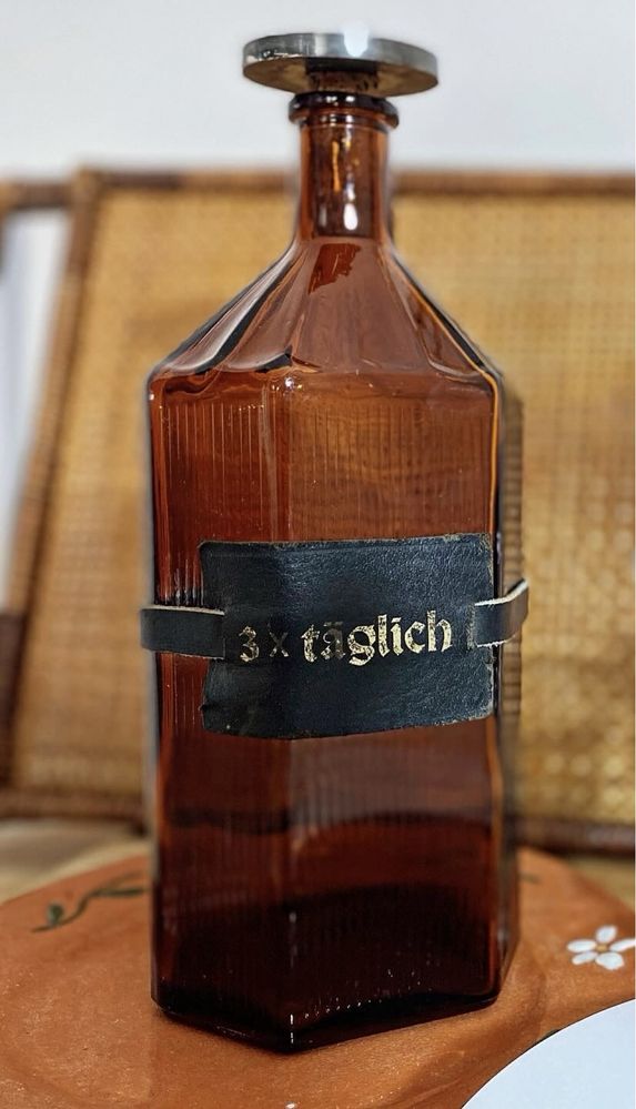 Dekoracyjna duża butelka/wazon Vintage, szkło  1000ml