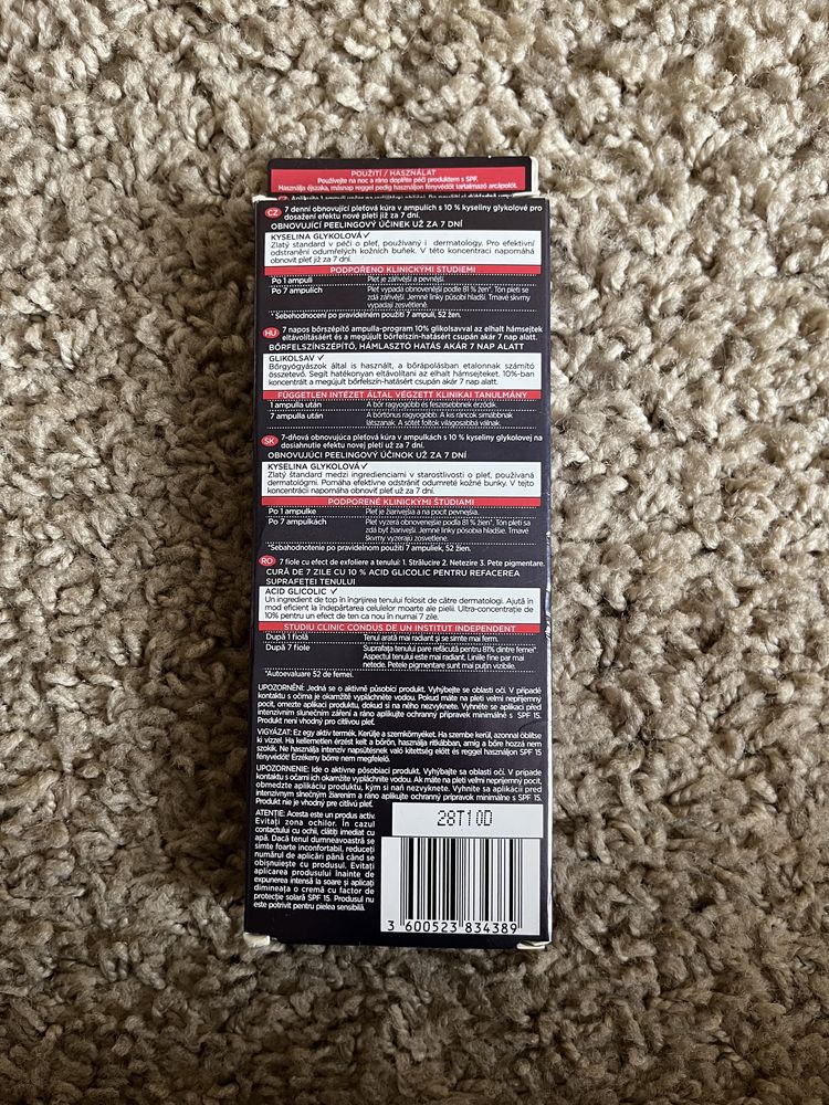 L’Oreal Revitalift Laser x3 ampułki kwas glikolowy 10%