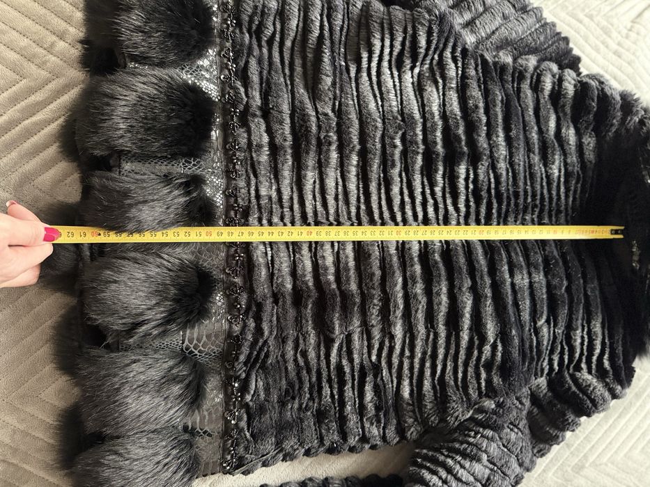 Kurtka futro z lisa i królika jakość PREMIUM M/L