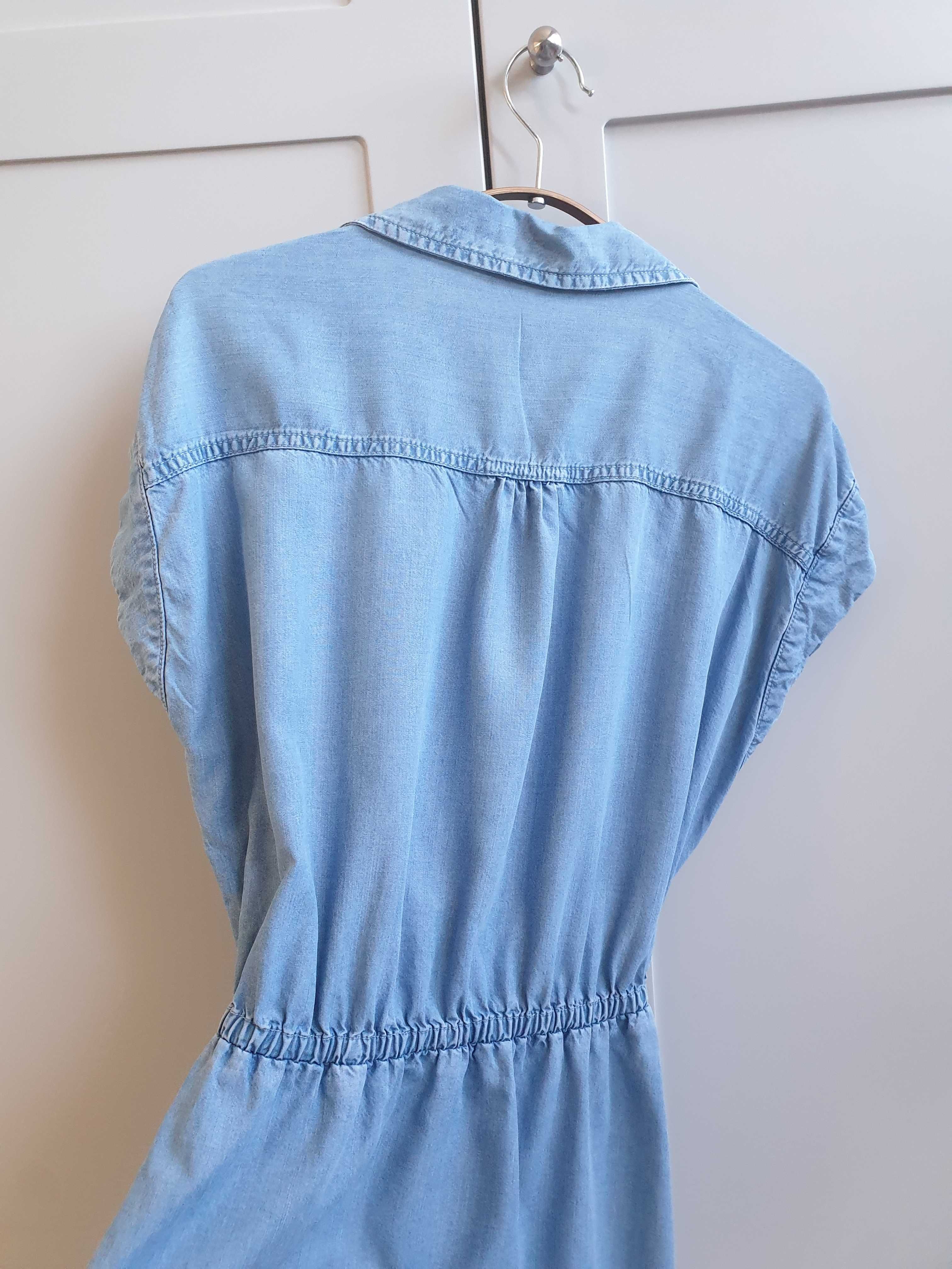Dżinsowa jeansowa sukienka lyocell 38 F&F zapinana jeans denim