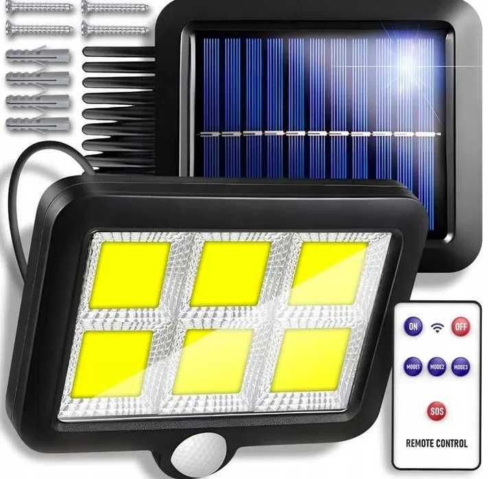 Lampa Solarna Z Czujnikiem Zewnętrzna Wodoodporna + Pilot