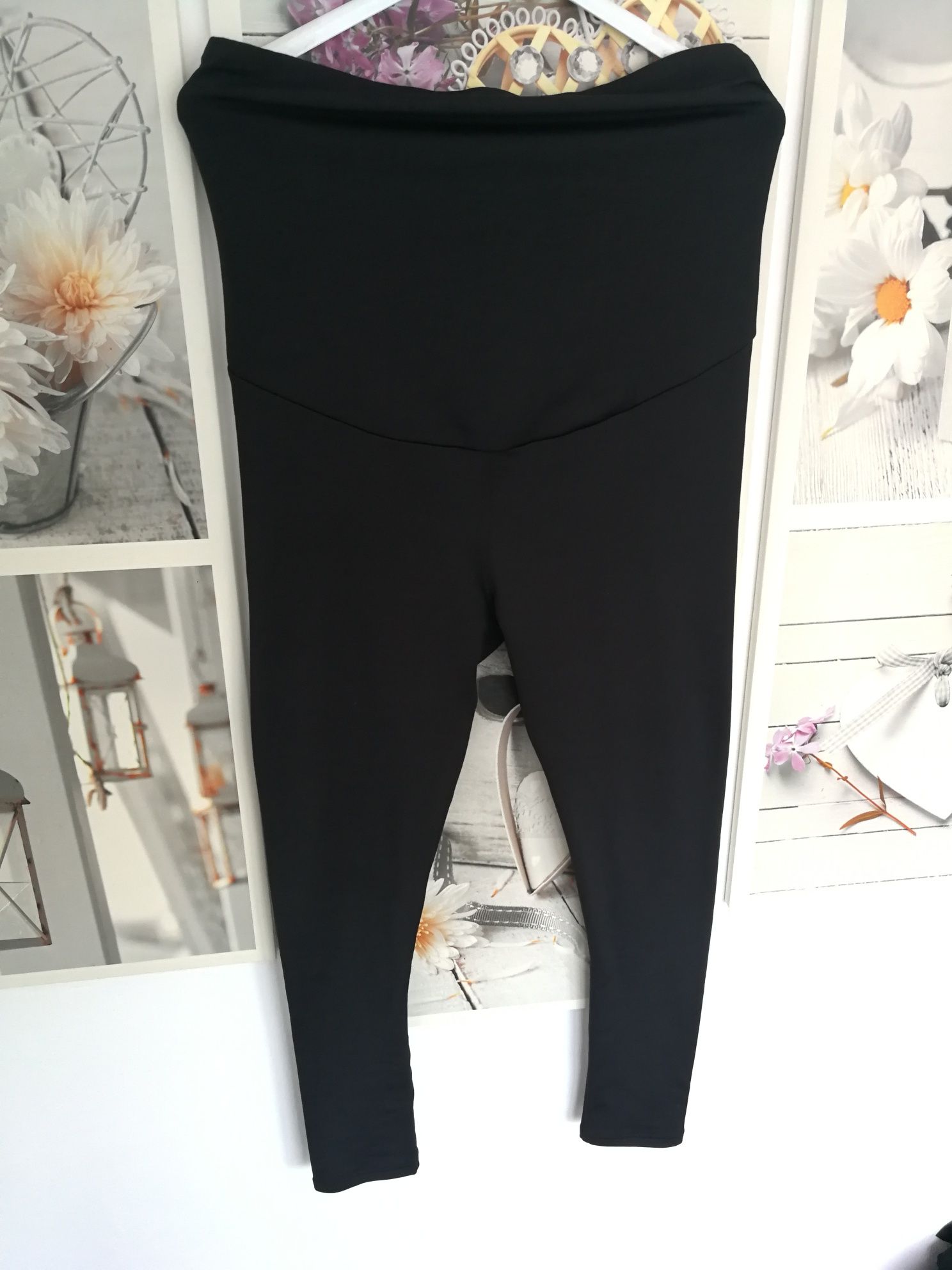 Czarne, kryjące legginsy  Marilyn dla kobiet w ciąży legginsy ciazowe