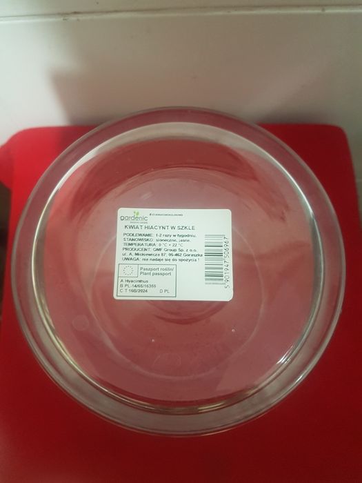 Wazon nowy z białego,grubego szkła