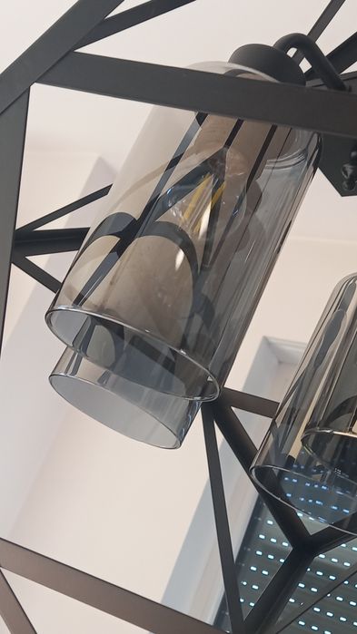 Zestaw komplet lamp żyrandoli jadalnia salon loft piękne eleganckie