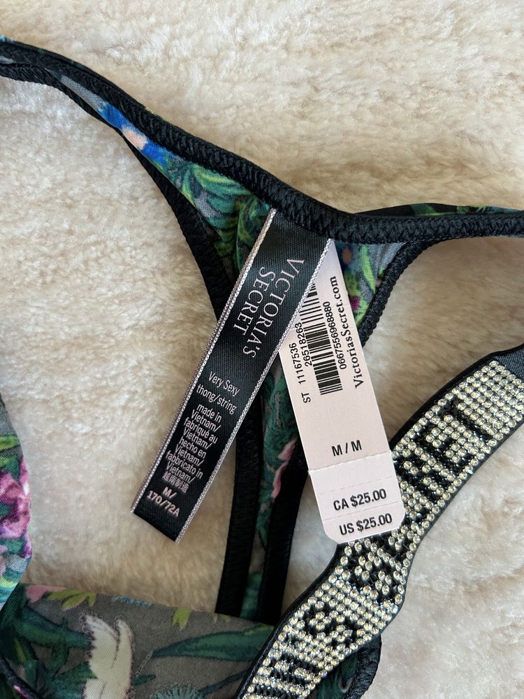 Victoria’s Secret nowe majtki M stringi shine strap oryginalne metka