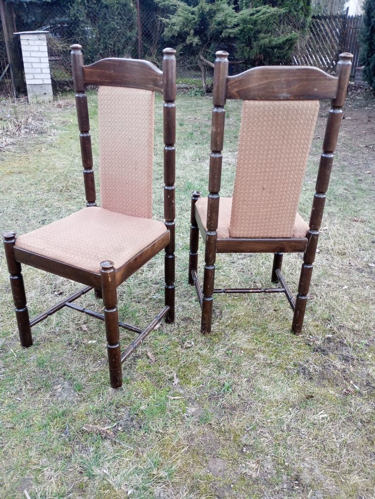 Krzesła drewniane tapicerowane 6 szt.