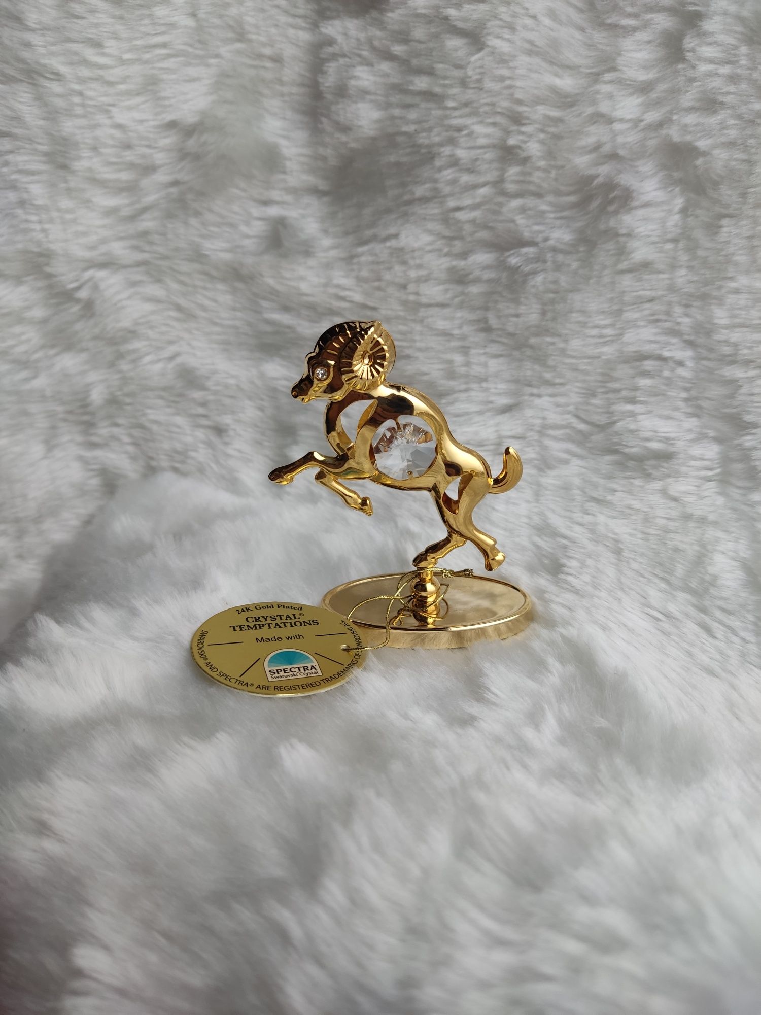 Figurka złota znak zodiaku BARAN Swarovski Crystal