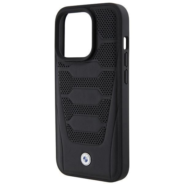 Etui Bmw Leather Seats Pattern Na Iphone 15 Pro - Czarne