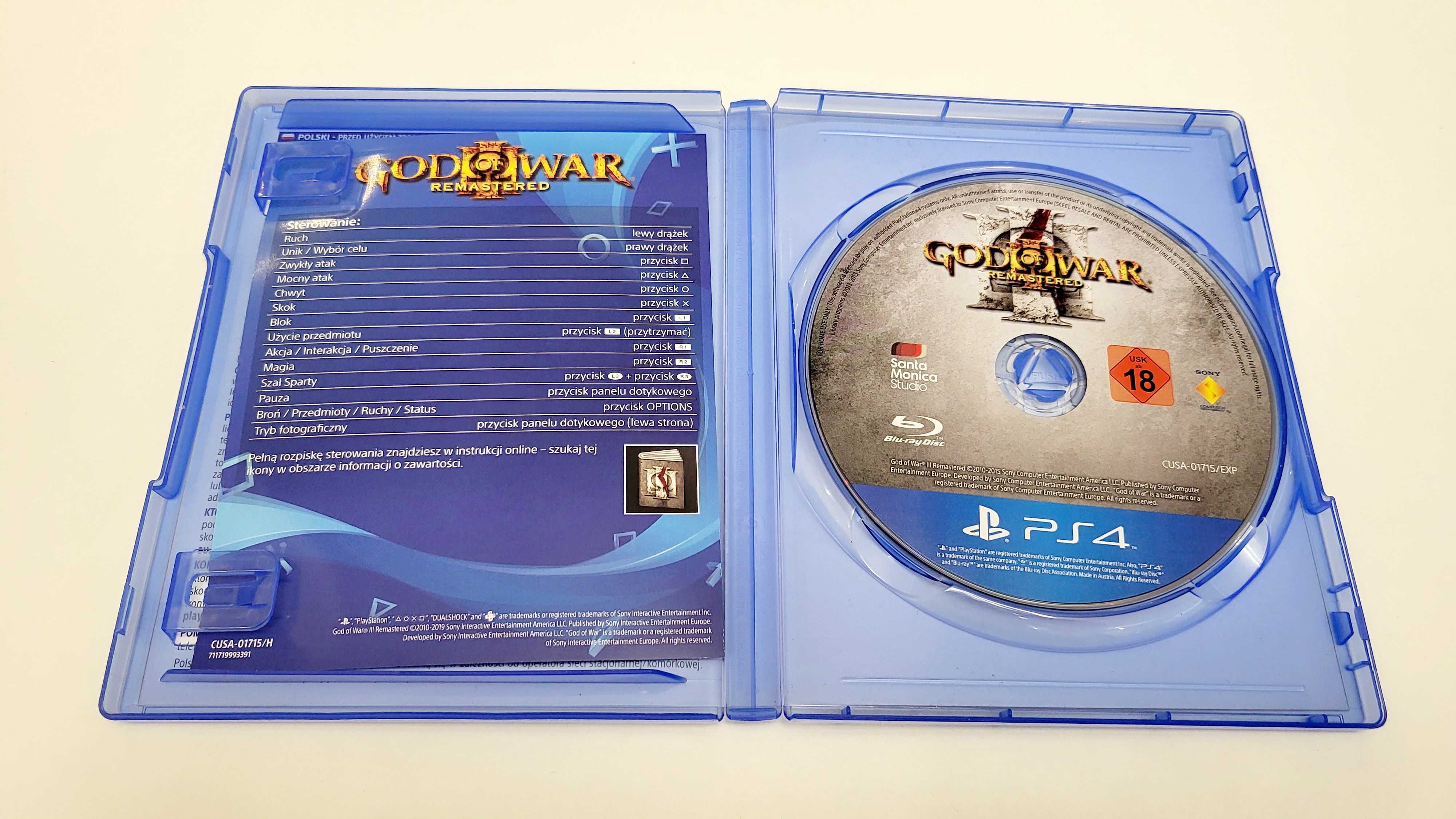 Gra God Of War III 3 Remastered PL PS4 PS5 Playstation 4 5