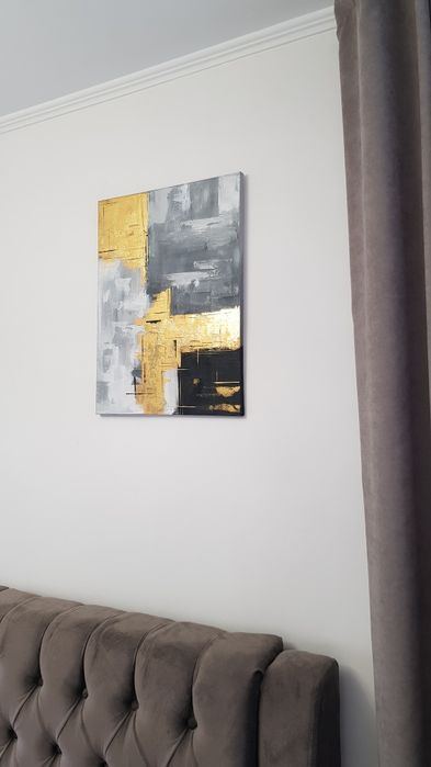 Картина лофт, 45/60, поталь, акрил, полотно, интерьер, дизайн