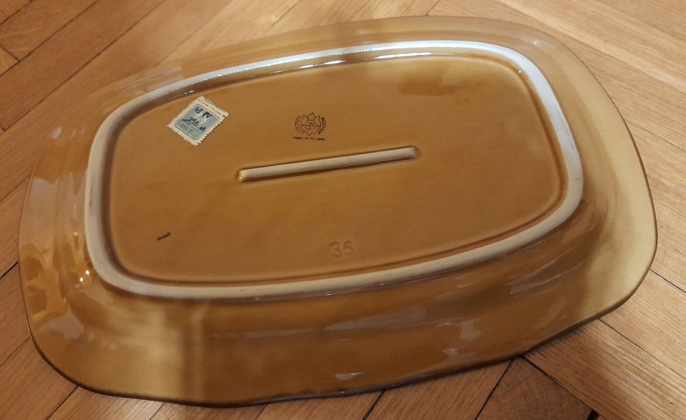 Talerze głębokie 6szt Porcelit Pruszków i duży półmisek-PRL