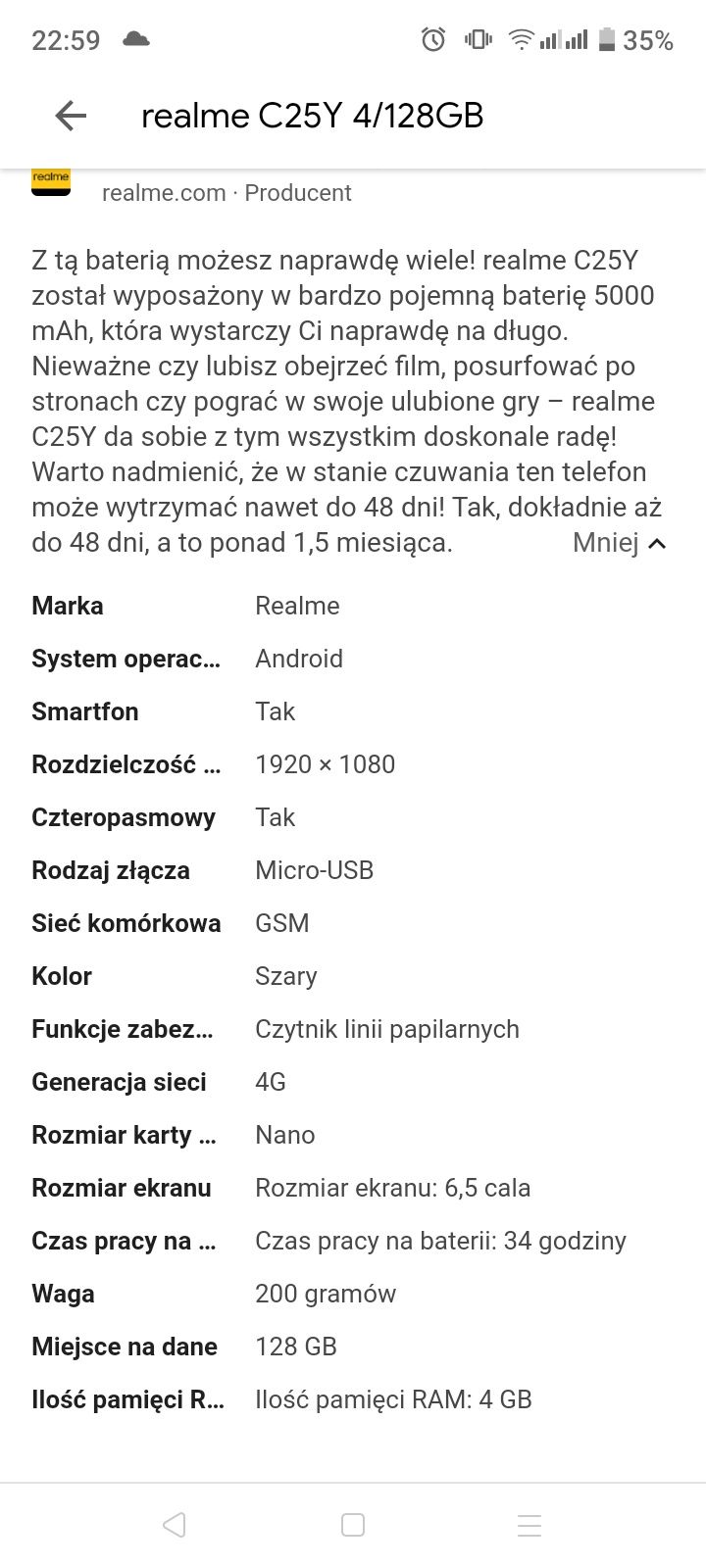 Zamiana na inny telefon mam realmei c25Y