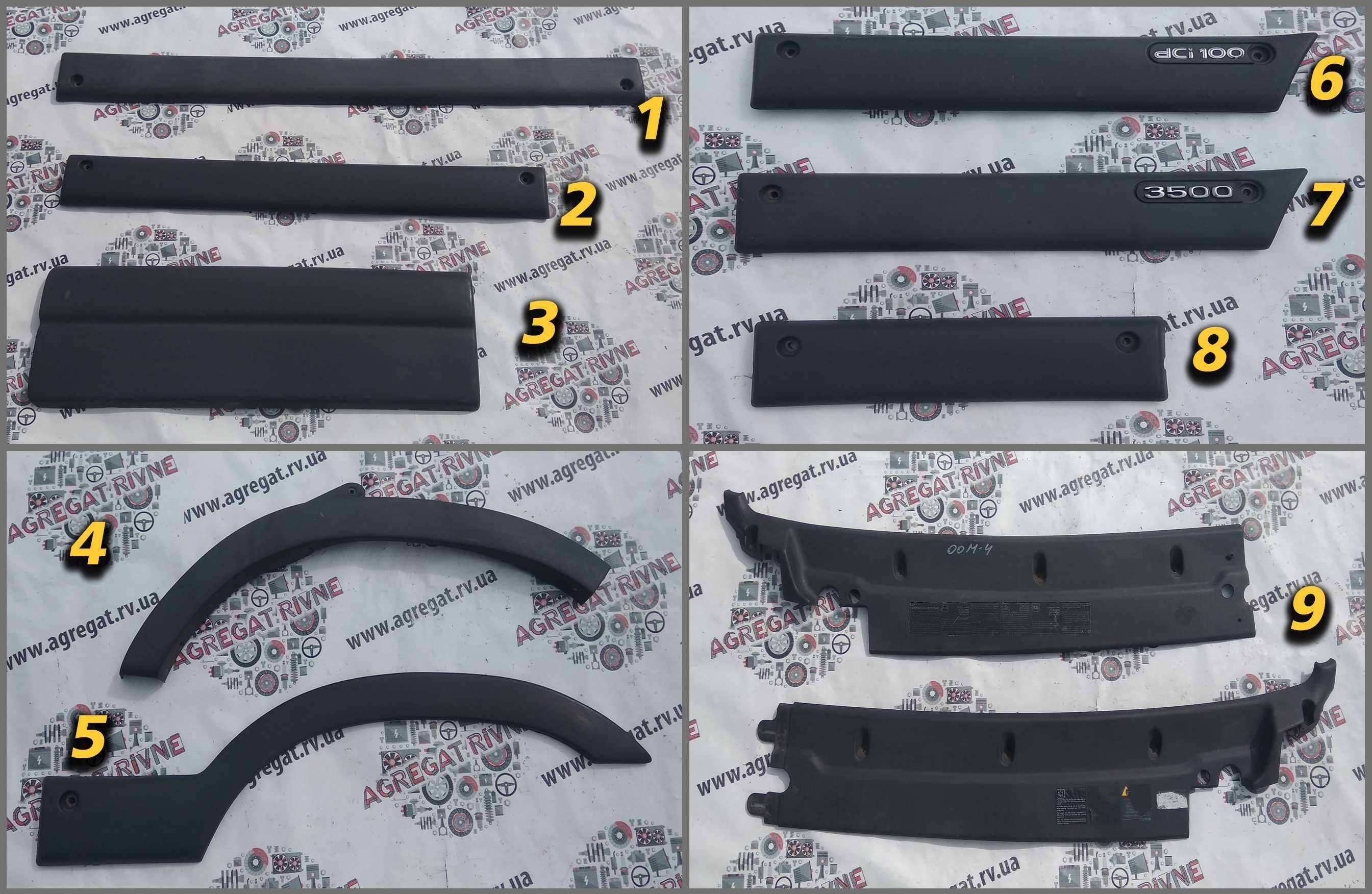 Пластик кузова Молдинг Накладка Двери Крыла Кузова Master Movanо 03+