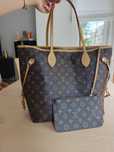 Louis Vuitton lv neverfull piękna skórzane rączki brązowa pojemna