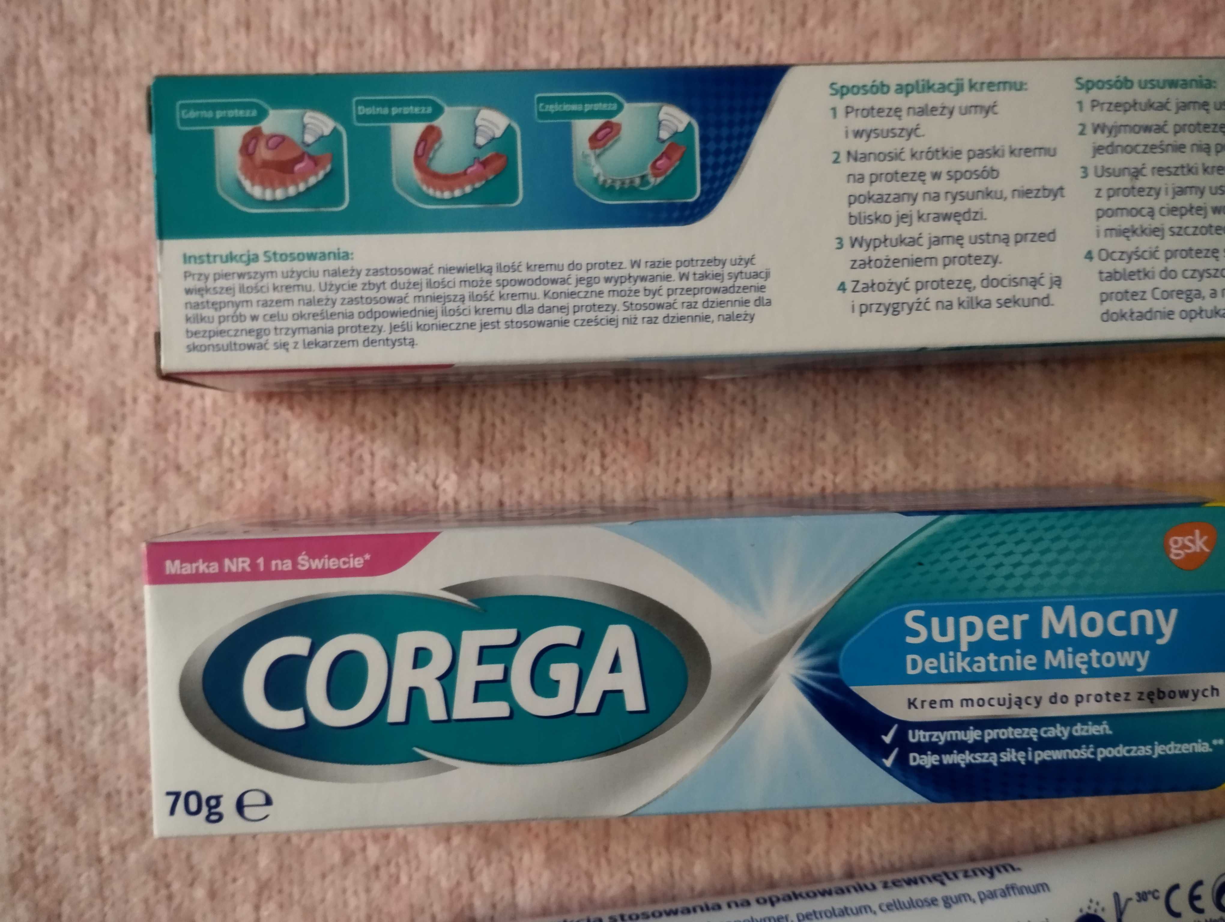 COREGA 70g Kremy mocujące do protez zębowych - Super Mocny Mam dwie