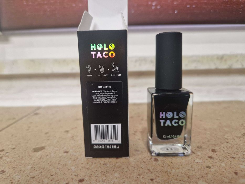 Holo Taco lakier do paznokci czarny pękający NOWY nieużywany