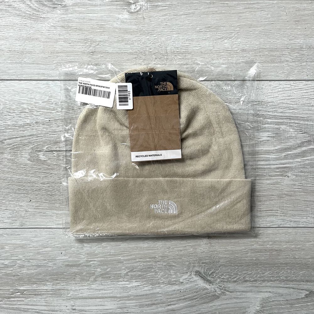 Czapka zimowa beanie the north face tnf logo gravel bezowa beige